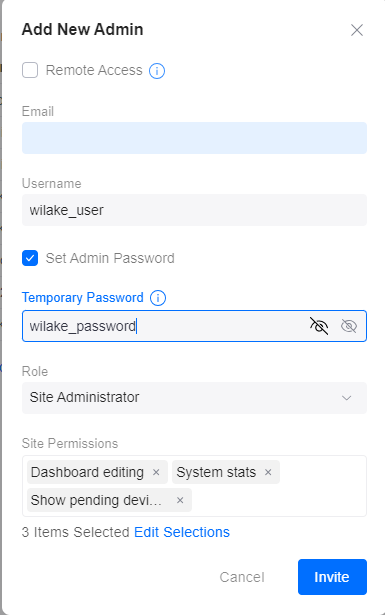 Configuración de ejemplo